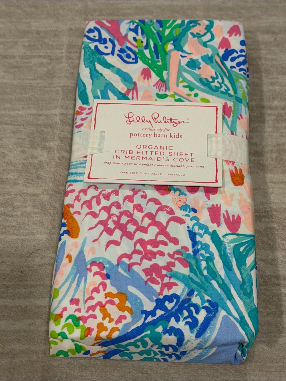 Lilly Pulitzer Mermaid Cove crib sheet